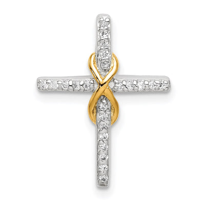 Sterling silver cubic zirconia cross chain