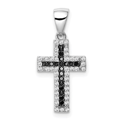 Sterling silver cubic zirconia cross pendant