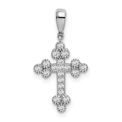 Sterling silver cubic zirconia cross pendant