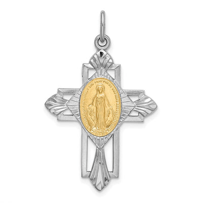 Sterling silver miraculous medal pendant