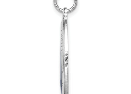 Sterling Silver Platinum-plated Enamel St. Christopher Medal, 25 x 13.82mm