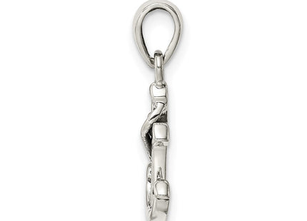 Sterling Silver Polished Anchor Pendant (Style QC9431)