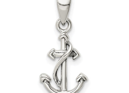 Sterling Silver Polished Anchor Pendant (Style QC9431)