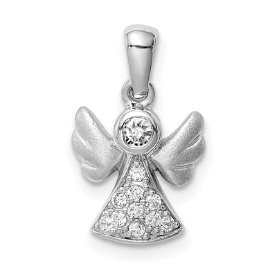 Sterling silver cubic zirconia angel pendant