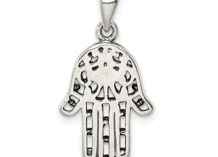 Sterling Silver Antiqued Hamsa Pendant