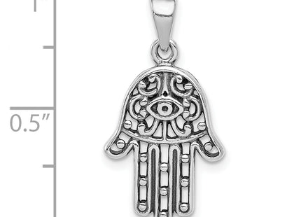 Sterling Silver Antiqued Hamsa Pendant