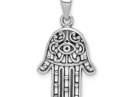 Sterling Silver Antiqued Hamsa Pendant