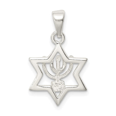 Sterling Silver Star of David Pendant, 22.13 x 13.98mm