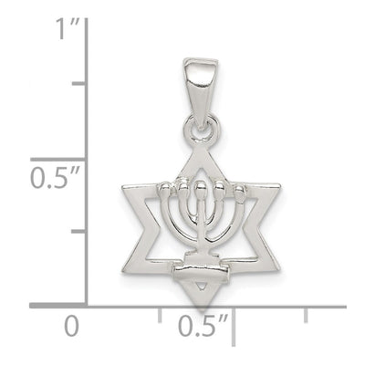 Sterling Silver Star of David Pendant, 22.13 x 13.98mm