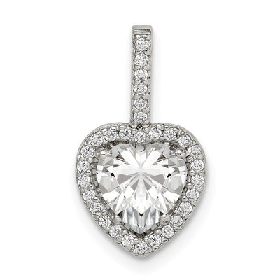 Sterling silver cubic zirconia heart chain