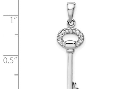 Sterling silver cubic zirconia key pendant, further view
