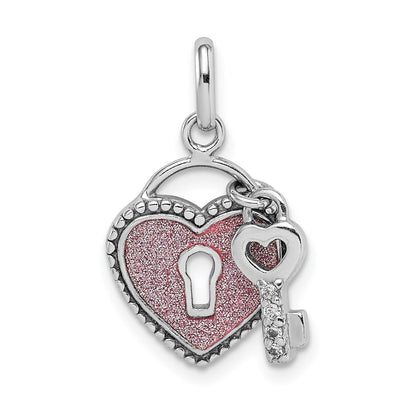 Sterling silver cubic zirconia heart pendant