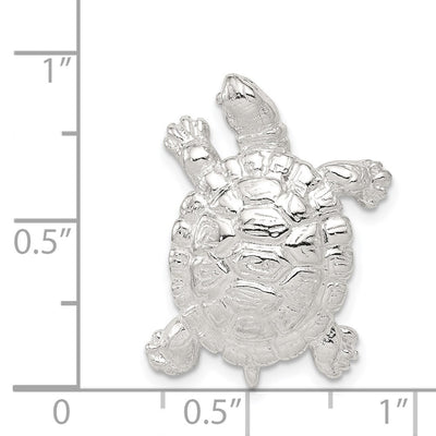 Sterling Silver Turtle Charm, 26 x 17mm