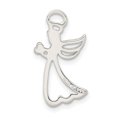 Sterling Silver Rose-tone Polished Angel Pendant, 21.17 x 11.5mm