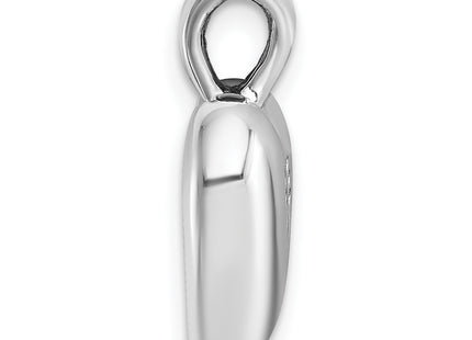 Sterling Silver Antiqued Heart Baby Foot Pendant, 15.65 x 16.17mm