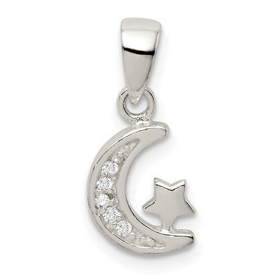 Sterling silver cubic zirconia star pendant