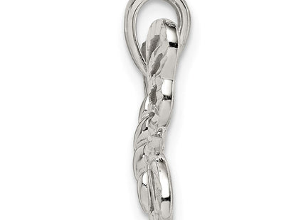 Sterling Silver Diamond-cut Butterfly Pendant (Style QC9539)