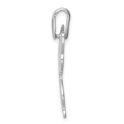 Sterling Silver Rhodium-plated Butterfly Pendant, 23.77 x 26.46mm