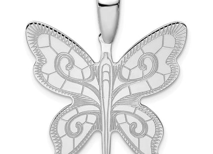 Sterling Silver Rhodium-plated Butterfly Pendant