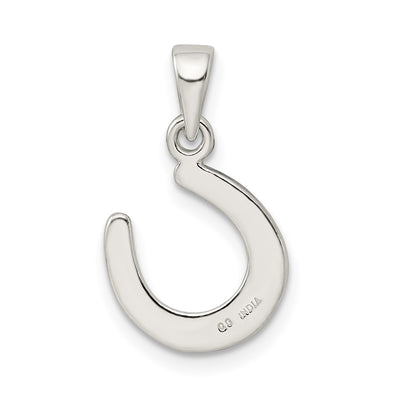 Sterling Silver Enamel Good Luck Horse Shoe Pendant