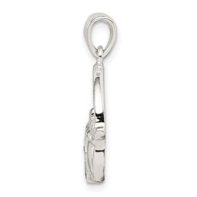 Sterling Silver Glitter Infused Claddagh Pendant