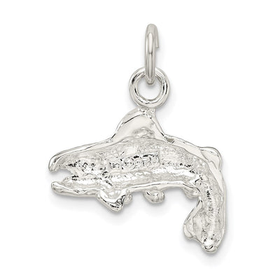 Sterling Silver Fish Charm, 19 x 18mm