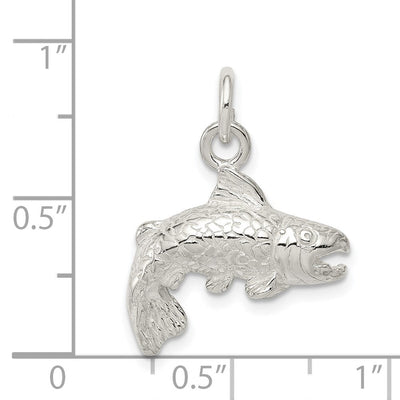 Sterling Silver Fish Charm, 19 x 18mm