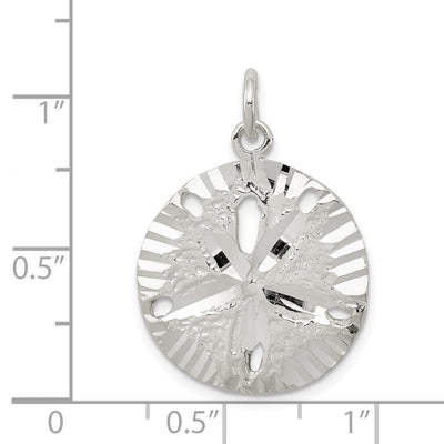 Sterling Silver Sand Dollar Charm, 24 x 20mm