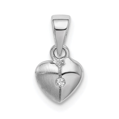 Sterling silver cubic zirconia heart pendant