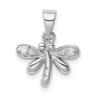Sterling silver cubic zirconia dragonfly pendant