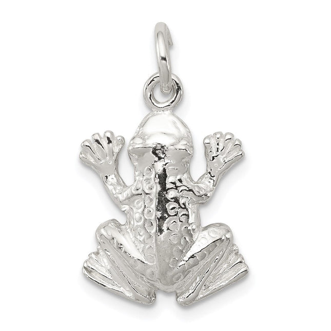 Sterling Silver Frog Charm, 21 x 14.5mm