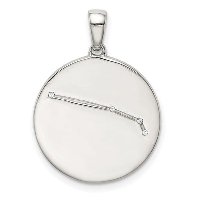 Sterling silver cubic zirconia zodiac pendant