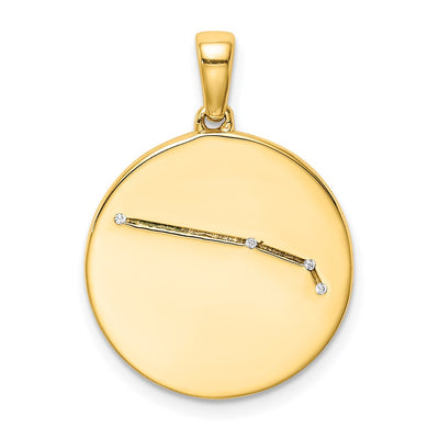 Sterling silver cubic zirconia zodiac pendant