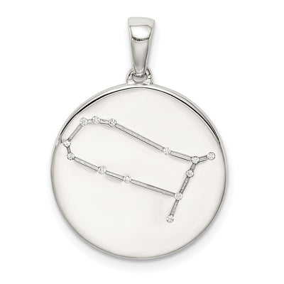 Sterling silver cubic zirconia zodiac pendant
