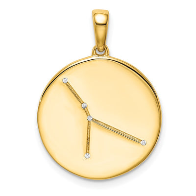 Sterling silver cubic zirconia zodiac pendant
