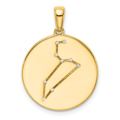 Sterling silver cubic zirconia zodiac pendant