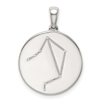 Sterling silver cubic zirconia zodiac pendant