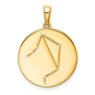 Sterling silver cubic zirconia zodiac pendant
