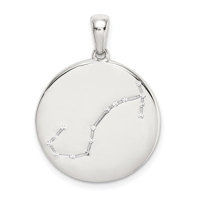 Sterling silver cubic zirconia zodiac pendant