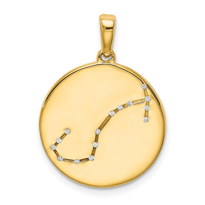 Sterling silver cubic zirconia zodiac pendant
