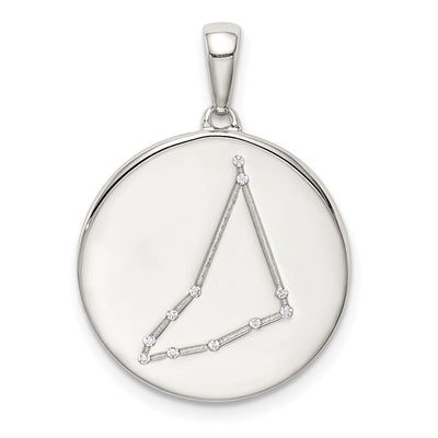 Sterling silver cubic zirconia zodiac pendant