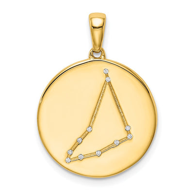 Sterling silver cubic zirconia zodiac pendant