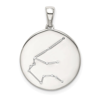 Sterling silver cubic zirconia zodiac pendant