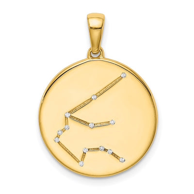Sterling silver cubic zirconia zodiac pendant