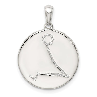 Sterling silver cubic zirconia zodiac pendant