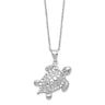 Sterling Silver Rhodium-plated Polished Turtle Ash Holder Necklace