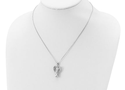 Sterling Silver Rhodium-plated Angel Ash Holder 18in Necklace (Style QC9752-18)