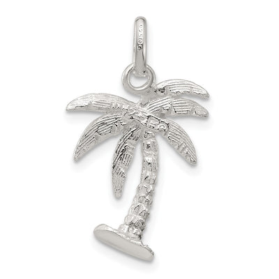 Sterling Silver Palm Tree Charm, 20 x 16mm