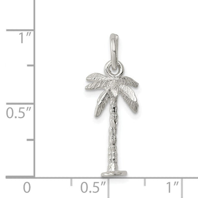 Sterling Silver Palm Tree Charm, 20 x 10mm