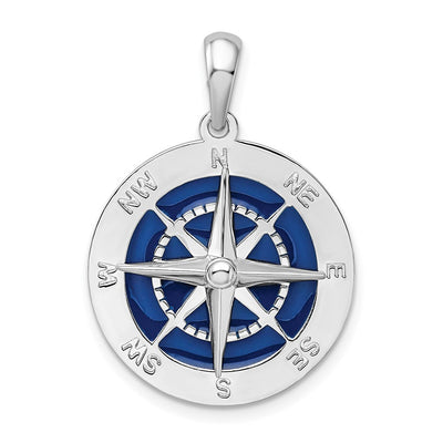 Sterling silver compass pendant